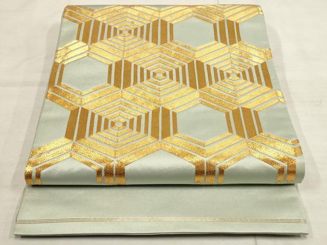 平和屋着物●西陣　川島織物謹製　太鼓柄袋帯　駒刺繍　亀甲文　金糸　正絹　逸品　AAAO9138wj