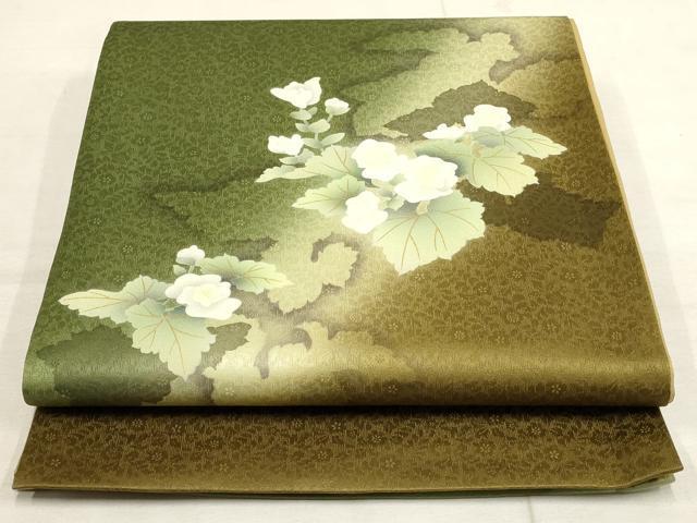 平和屋着物●極上　京の匠日展作家　丹下雄介　太鼓柄袋帯　枝葉文　金彩　やまと誂製　正絹　逸品　AAAO4298wj
