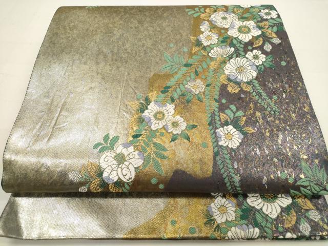 平和屋着物■六通柄袋帯　辻が花　金糸　引箔　正絹　逸品　DAAL6771ar