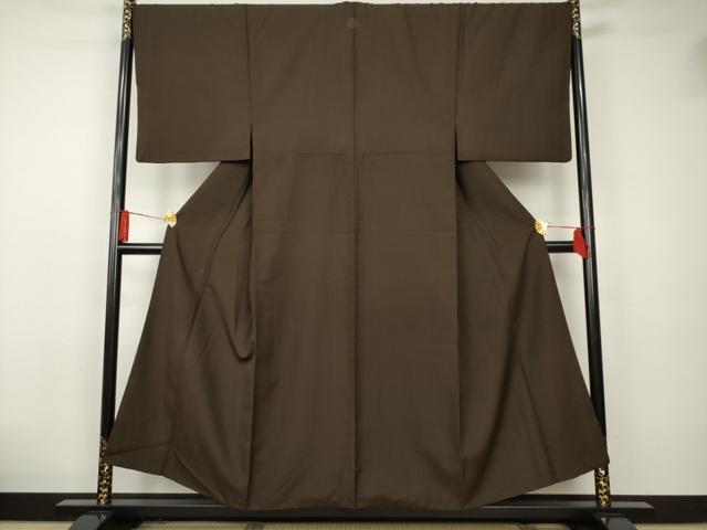 平和屋着物●男性　江戸小紋　万筋　赤墨色×黒色　正絹　逸品　AAAO6653cs