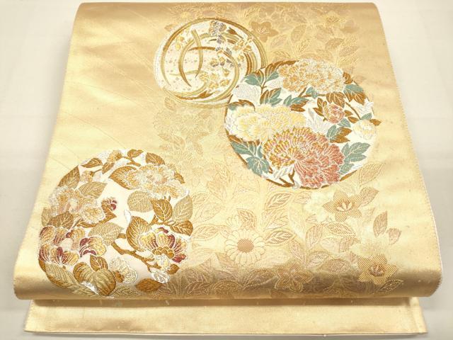 平和屋着物■六通柄袋帯　草花農麗文　引箔袋　金銀糸　上代36万　正絹　逸品　未使用　DAAL0337we
