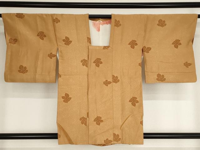 平和屋着物■道行コート　舞葉文　正絹　逸品　AAAO9679bw