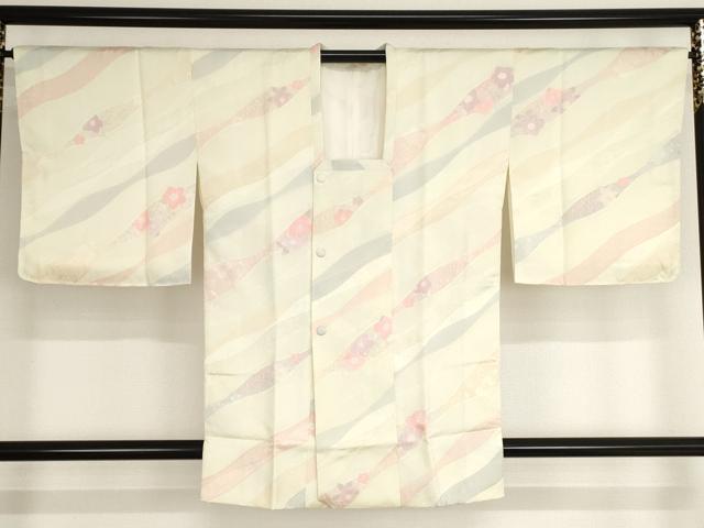 平和屋着物■道行コート　地紋起こし　辻が花　正絹　逸品　未使用　AAAO8168bw