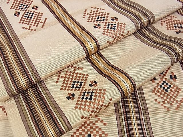 平和屋本店◆極上　本場筑前博多織　全通柄袋帯　花織　逸品　DZAA1074kh4