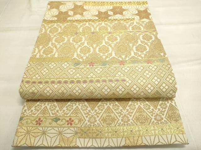 平和屋着物●六通柄袋帯　朱雀織　金華山織　吉祥花唐草文　金糸　正絹　逸品　DAAL7140du