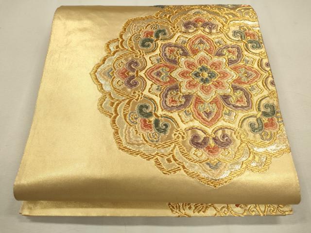 平和屋着物●六通柄袋帯　正倉院花文　本金箔　正絹　逸品　CAAL5110th