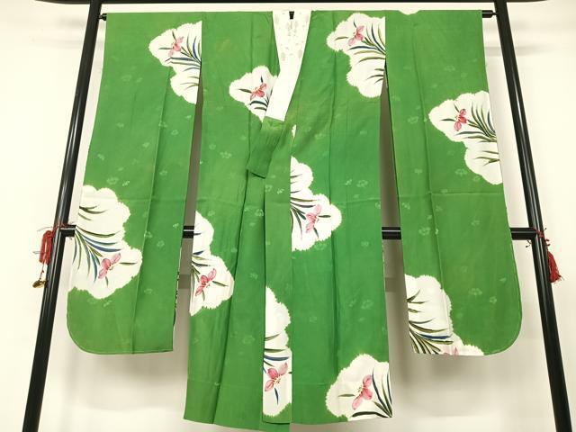 平和屋着物●振袖用長襦袢　無双仕立て　草花文　金彩　正絹　逸品　AAAN4631ph