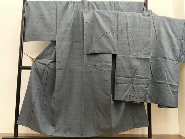 平和屋着物●男性　紬　アンサンブル　薄花色　正絹　逸品　BAAN6511pk