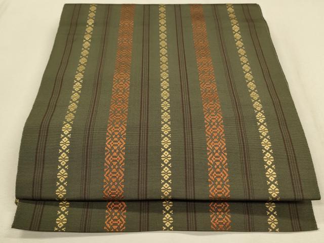 平和屋着物●本場筑前博多織　八寸名古屋帯　献上柄　正絹　逸品　CAAL5149th