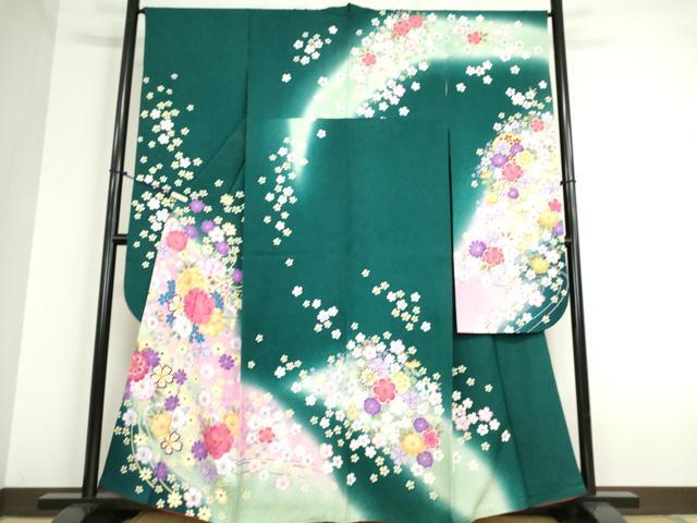 平和屋着物●豪華振袖　花毬文　暈し染め　金彩　正絹　逸品　DAAK8933az