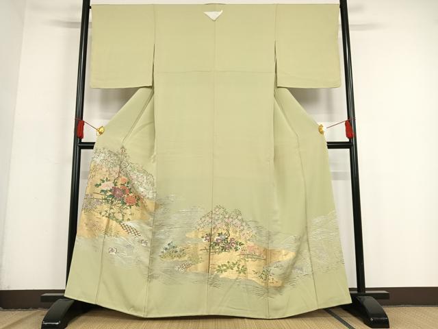 平和屋着物●豪華色留袖　寿光織　鴛鴦花文　正絹　逸品　AAAN9310zg