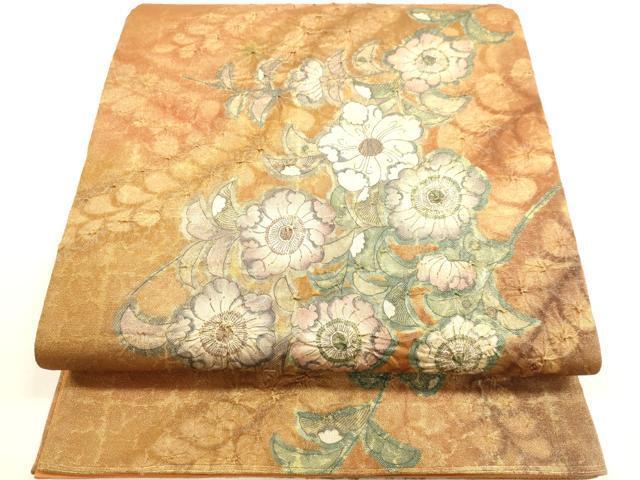 平和屋着物■太鼓柄袋帯　絞り　辻が花　金糸　正絹　逸品　DAAL4885tw