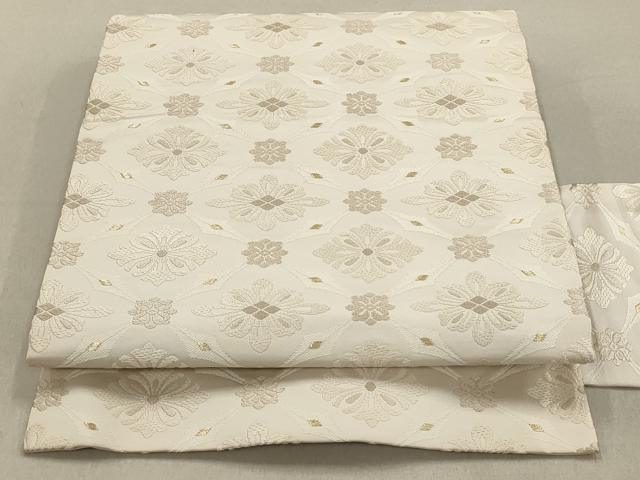 平和屋着物●九寸名古屋帯　花菱文　金糸　正絹　逸品　AAAO4239wj