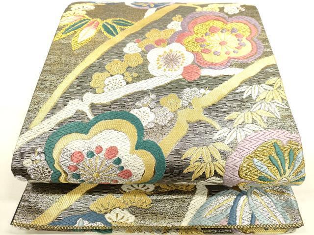 平和屋着物■六通柄袋帯　松竹梅　妖変箔　金銀糸　正絹　逸品　DAAL4881tw