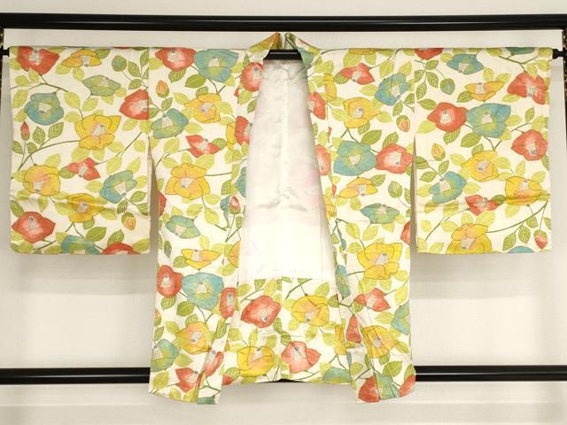 平和屋着物■羽織　洋花尽くし　金彩　正絹　逸品　AAAO9608bw