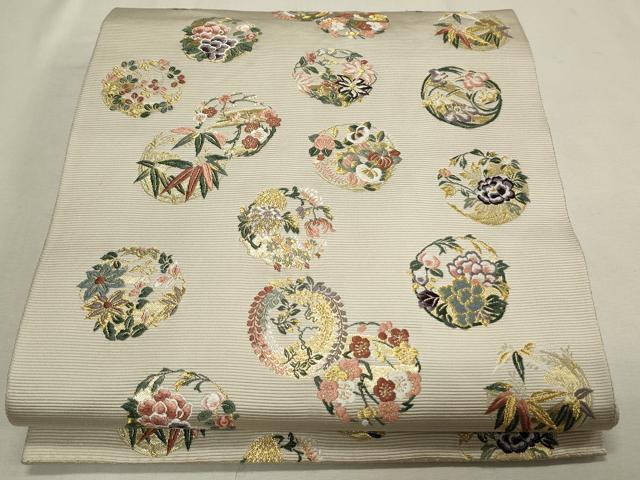 平和屋着物●西陣の老舗　1782年創業　山下織物　六通柄袋帯　唐織　豊公観梅　金糸　正絹　逸品　CAAL5047th
