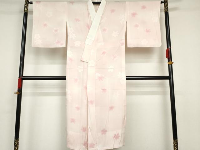 平和屋着物●長襦袢　無双仕立て　舞花文　暈し染め　鈴乃屋扱い　反端付き　正絹　逸品　未使用　AAAO5375cs
