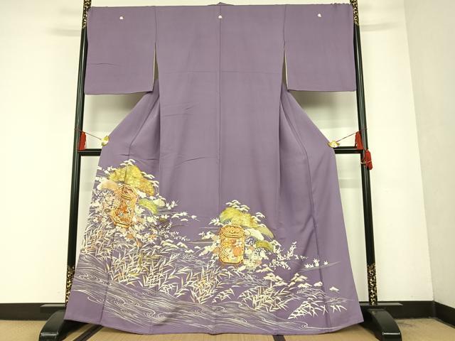平和屋着物○創業460年・千總 色留袖 駒刺繍 貝桶草花文 打ち出 平和屋着物○創業460年・千總 色留袖 駒刺繍 貝桶草花文 打ち出