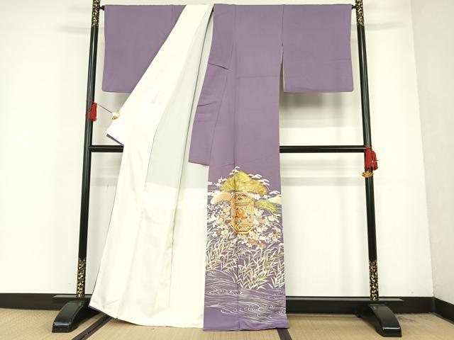 平和屋着物○創業460年・千總 色留袖 駒刺繍 貝桶草花文 打ち出 平和屋着物○創業460年・千總 色留袖 駒刺繍 貝桶草花文 打ち出