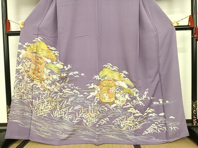 平和屋着物○創業460年・千總 色留袖 駒刺繍 貝桶草花文 打ち出 平和屋着物○創業460年・千總 色留袖 駒刺繍 貝桶草花文 打ち出