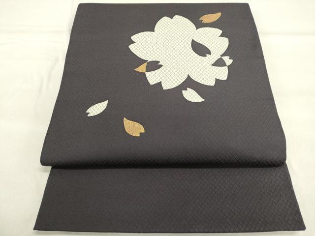 平和屋着物●太鼓柄袋帯　舞桜文　金彩　正絹　逸品　DAAL7040du