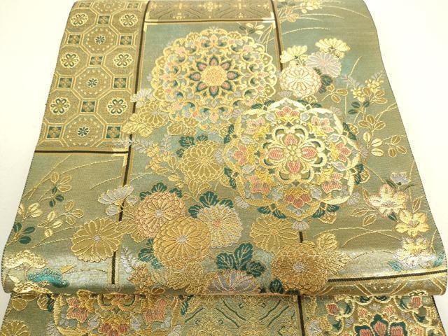 平和屋着物■六通柄袋帯　桃山蒔絵紋　彫金　正絹　逸品　DAAL0826sf