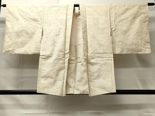 平和屋着物■羽織　本場大島紬　白大島　色紙吉祥文　正絹　逸品　CAAL3358id