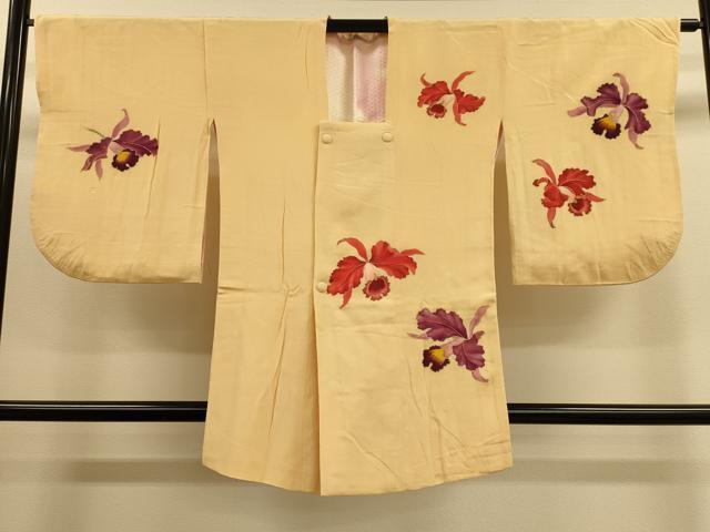 平和屋着物■道行コート　舞花文　杏色　金彩　正絹　逸品　CAAL4188dy