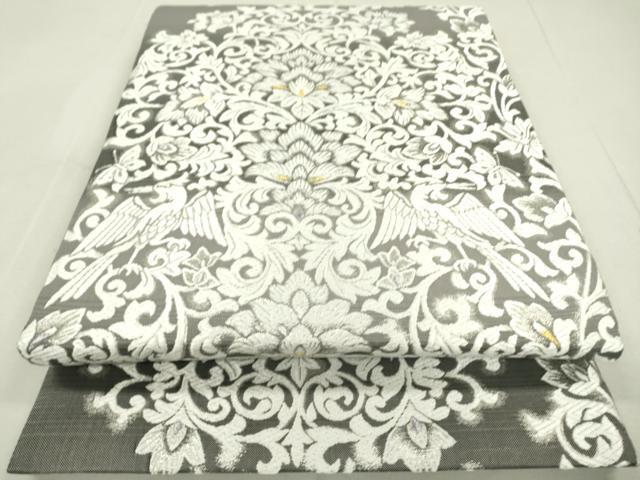 平和屋着物●六通柄袋帯　唐織　花鳥唐草文　金銀糸　正絹　逸品　未使用　DAAL1785fe