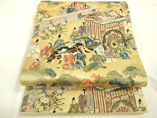 平和屋着物●六通柄袋帯　京都時代祭　金糸　正絹　逸品　未使用　DAAK3973du