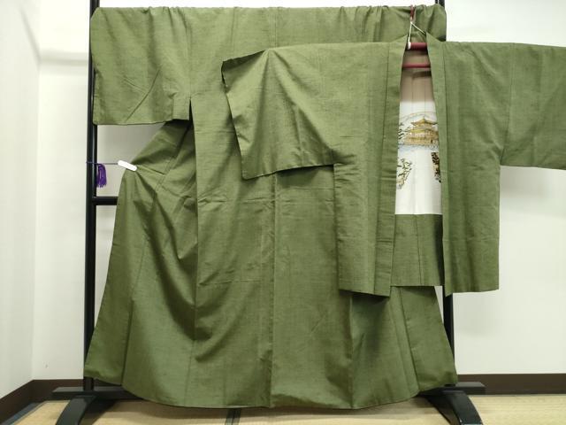平和屋着物●男性　紬　アンサンブル　霞文　キングサイズ　正絹　逸品　CAAL6879gh
