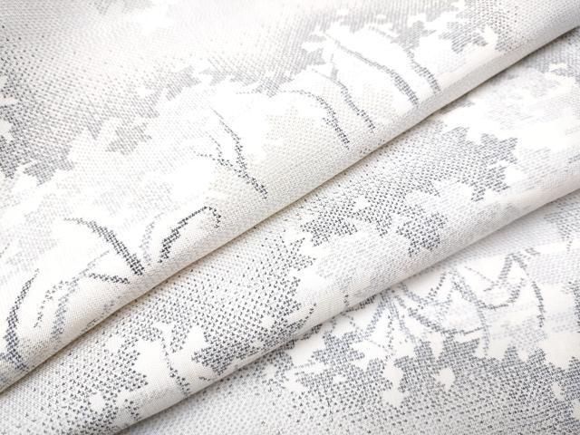 平和屋着物●本場大島紬　白大島　9マルキ　草花文　正絹　逸品　CAAL1705hy