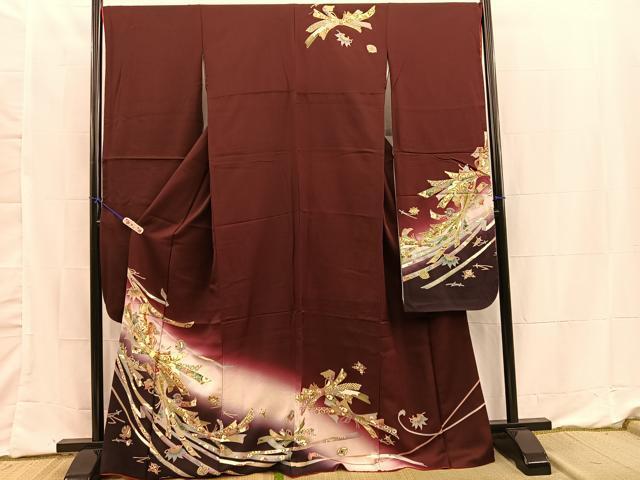 平和屋着物■豪華振袖　駒刺繍　束ね熨斗宝尽くし花文　暈し染め　金彩　正絹　逸品　BAAN1729xi