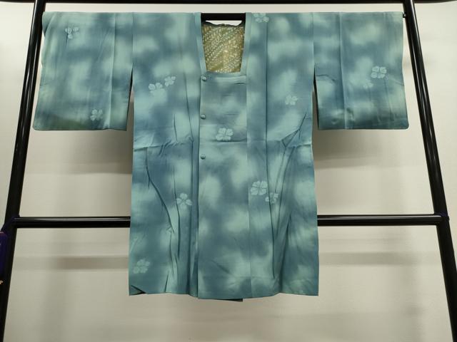 平和屋着物■道行コート　舞花文　暈し染め　ロング丈　正絹　逸品　CAAL4148dy