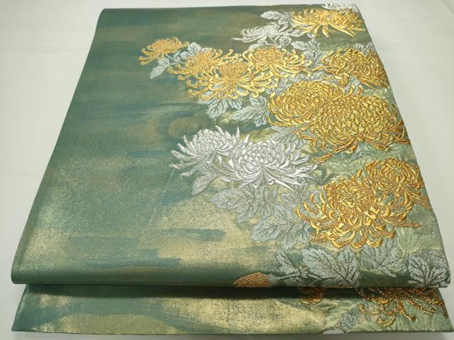 平和屋着物■六通柄袋帯　本金青銅箔　乱菊　金銀糸　正絹　逸品　CAAL0176ng