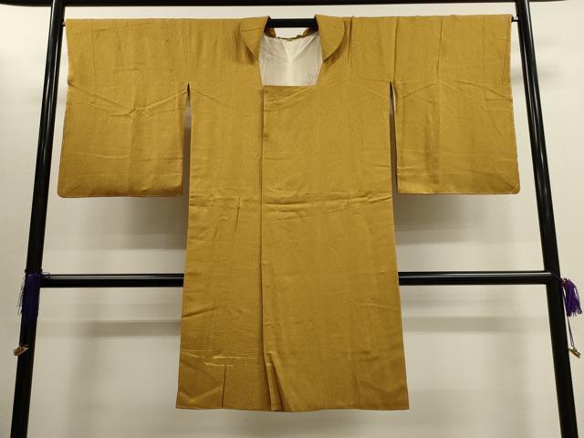 平和屋着物■道行コート　吉祥地紋　柑子色　ロング丈　正絹　逸品　未使用　CAAL4164dy