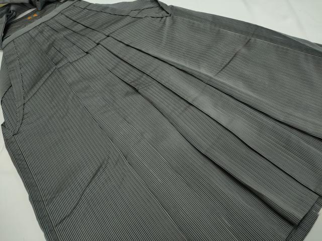 平和屋着物●男性　馬乗り袴　縞　正絹　逸品　DAAK0891ud