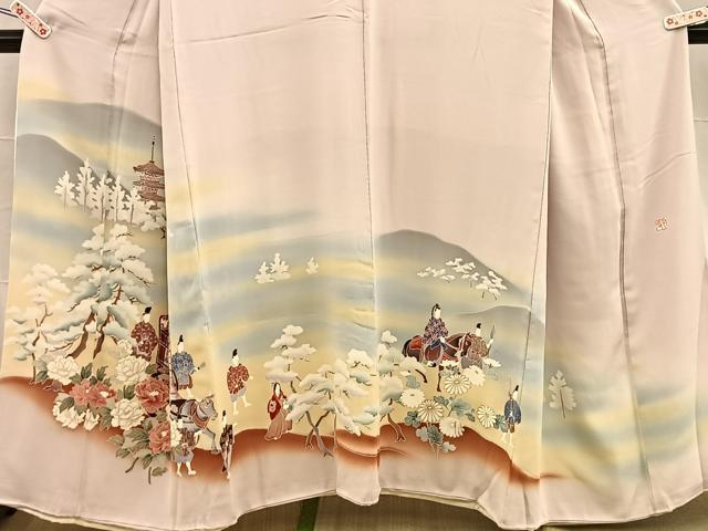 平和屋着物■豪華色留袖　御所車人物風景文　暈し染め　正絹　逸品　BAAM6486xi