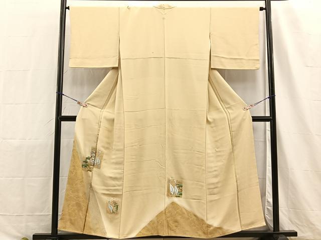 平和屋着物■豪華色留袖　鶴に松竹梅　暈し染め　金銀彩　正絹　逸品　BAAN1221hz
