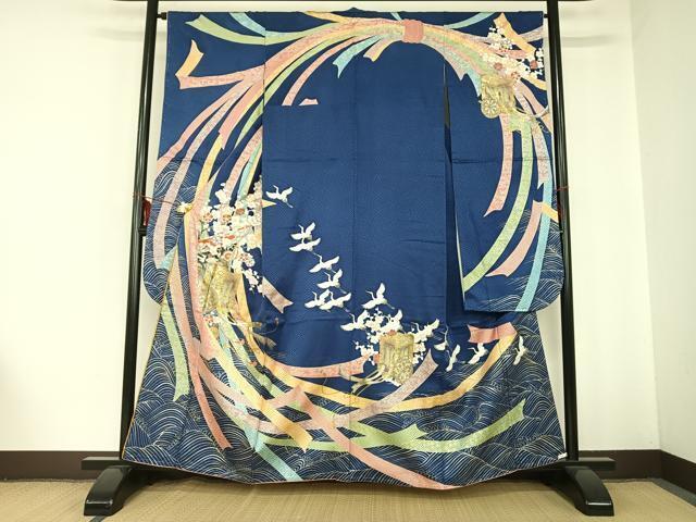 平和屋着物■豪華振袖　作家物　飛鶴花文　金銀彩　やまと誂製　正絹　逸品　AAAO2769ip