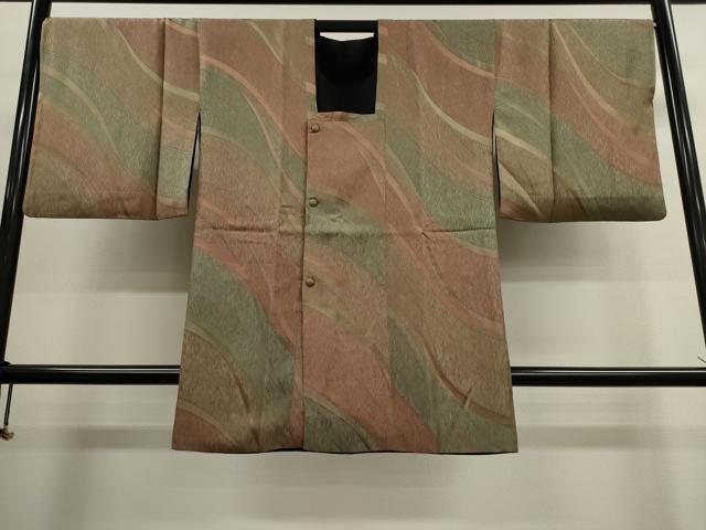 平和屋着物■道行コート　リバーシブル　吉祥文　暈し染め　ロング丈　正絹　逸品　CAAL4083dy