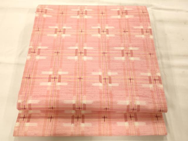 平和屋着物◎全通柄京袋帯　紬地　間道　正絹　逸品　AAAN5189fw