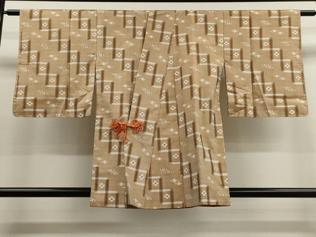 平和屋着物■道中着　本場琉球絣　反端付き　正絹　逸品　CAAL4072dy
