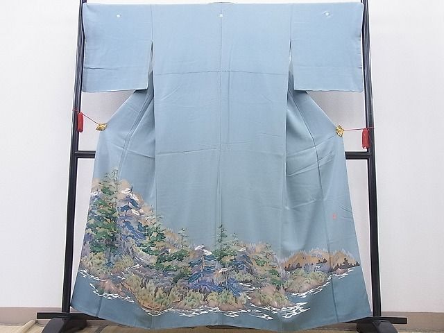 平和屋着物■豪華色留袖　友禅　作家物　流水樹林文　逸品　BAAH5008gh