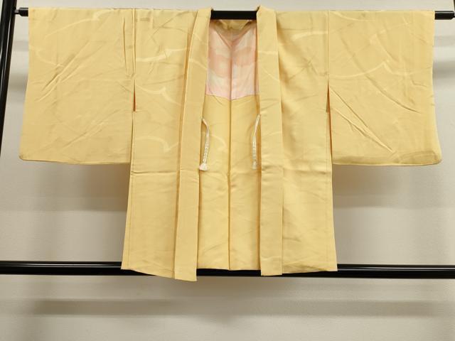 平和屋着物■羽織　吉祥地紋　淡黄色　正絹　逸品　CAAL4064dy