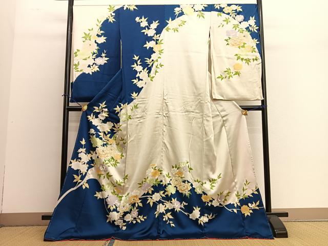 平和屋着物■訪問着　駒刺繍　牡丹　金彩　仮絵羽　逸品　未使用　BAAM3768xi