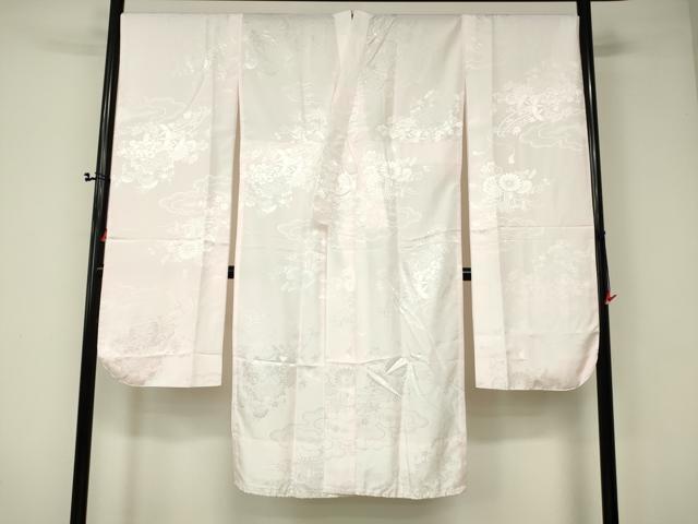 平和屋着物■振袖用長襦袢　無双仕立て　雲取り花車地紋　虹色　洗える着物　DAAJ8473cm