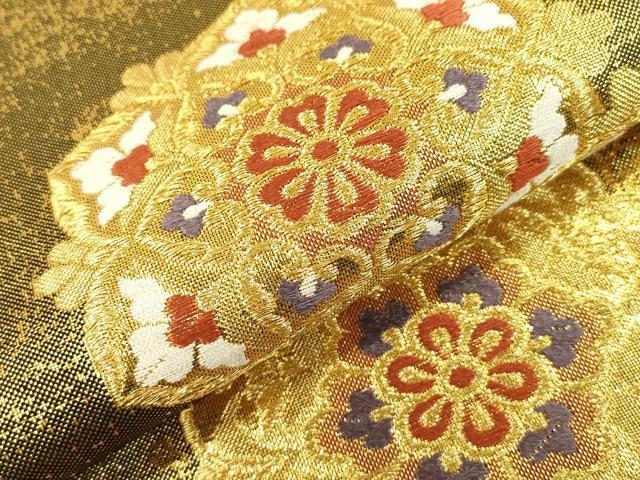 平和屋着物○佐賀錦 六通柄袋帯 正倉院花唐草文 金糸 正絹 逸品 平和屋着物○佐賀錦 六通柄袋帯 正倉院花唐草文 金糸 正絹 逸品