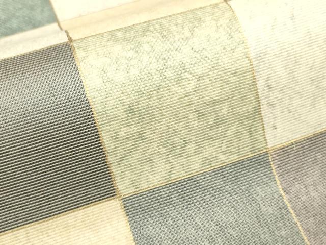 平和屋着物□螺鈿工芸作家 佐野正喜 六通太鼓柄京袋帯 市松文 平和屋着物□螺鈿工芸作家 佐野正喜 六通太鼓柄京袋帯 市松文