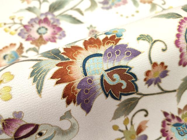 平和屋本店■極上　岡重謹製　OKAJIMA　九寸名古屋帯　象　更紗花文　金彩　逸品　未使用　CZAA1569s5